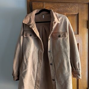 Women's Tan Sherpa Jacket